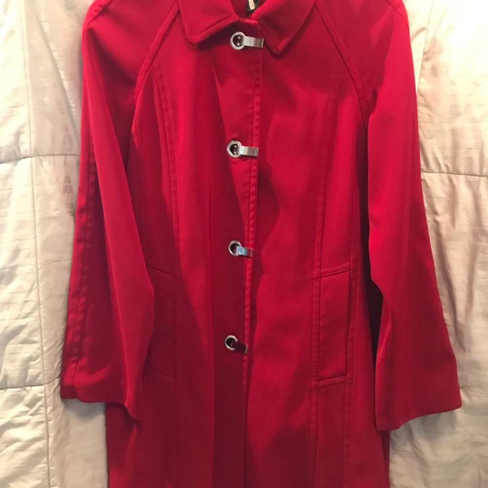 London Fog, Red, Waterproof Dress Coat.